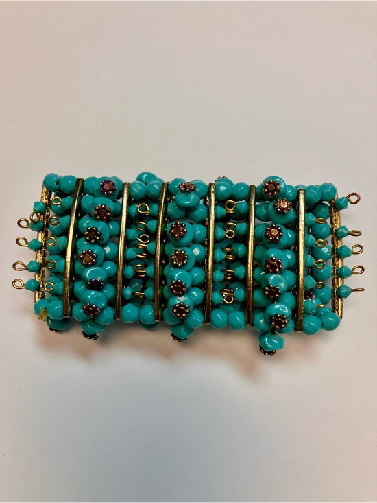 Jewelry - Antique Turquoise Bead and Gold-Accent Multi-Row Bracelet